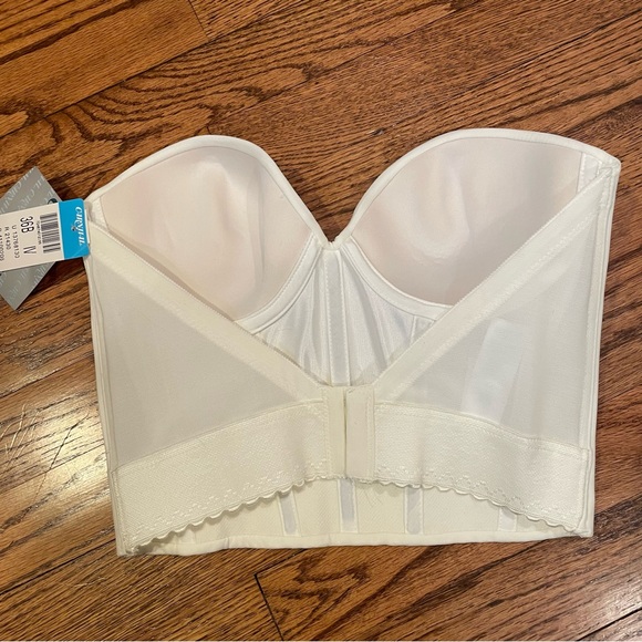 Carnival Invisible Plunge Longline Bra Ivory White Size 36 B - Picture 4 of 5